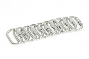 Preview: 10 pezados de  mosquetónes acero con tapón roscado Preview: 10 pezados de  mosquetónes acero con tapón roscado