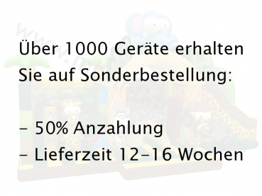 Aufblasbare Kombination Baustelle mit Rutsche 6m x 6m x 6m