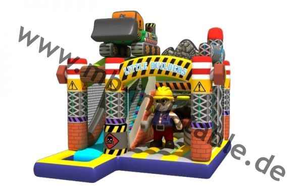 Aufblasbare Kombination Baustelle mit Rutsche 6m x 6m x 6m