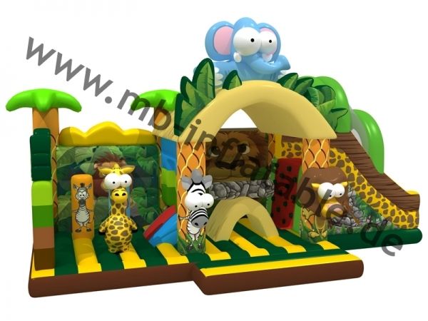 Aufblasbare Kombination Safari Park Tiere in 9,5m x 4m x 4,5m