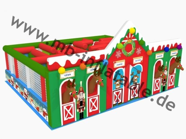 Aufblasbares Labyrinth Weihnachten 13m x 10m